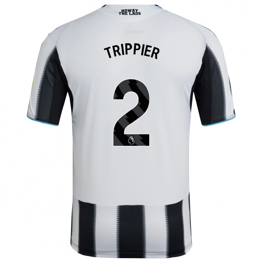 Danxen Dzieci Kieran Trippier #2 Czarno-Biały Domowa Koszulka 2025/26 Koszulki Klubowe