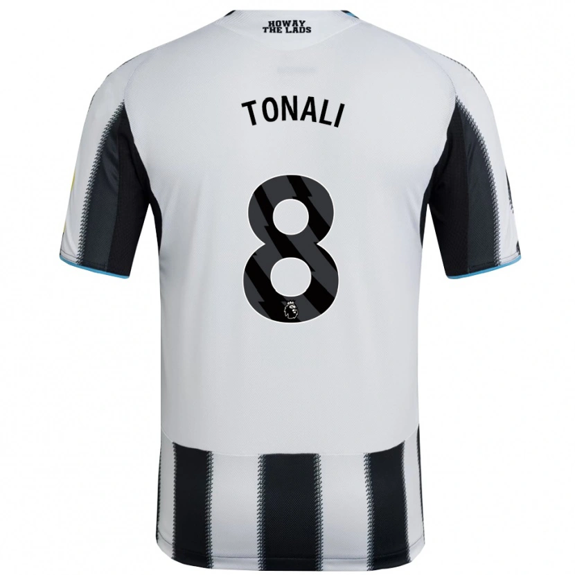 Danxen Dzieci Sandro Tonali #8 Czarno-Biały Domowa Koszulka 2025/26 Koszulki Klubowe