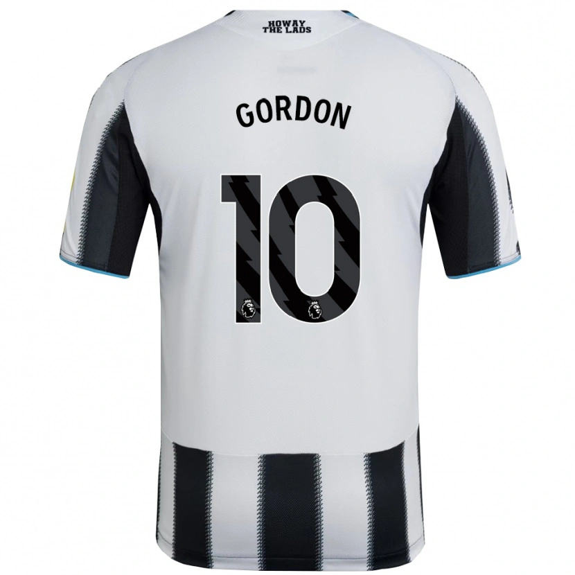 Danxen Dzieci Anthony Gordon #10 Czarno-Biały Domowa Koszulka 2025/26 Koszulki Klubowe