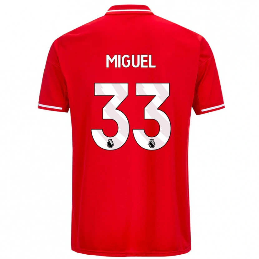 Danxen Dzieci Carlos Miguel #33 Czerwono-Biały Domowa Koszulka 2025/26 Koszulki Klubowe