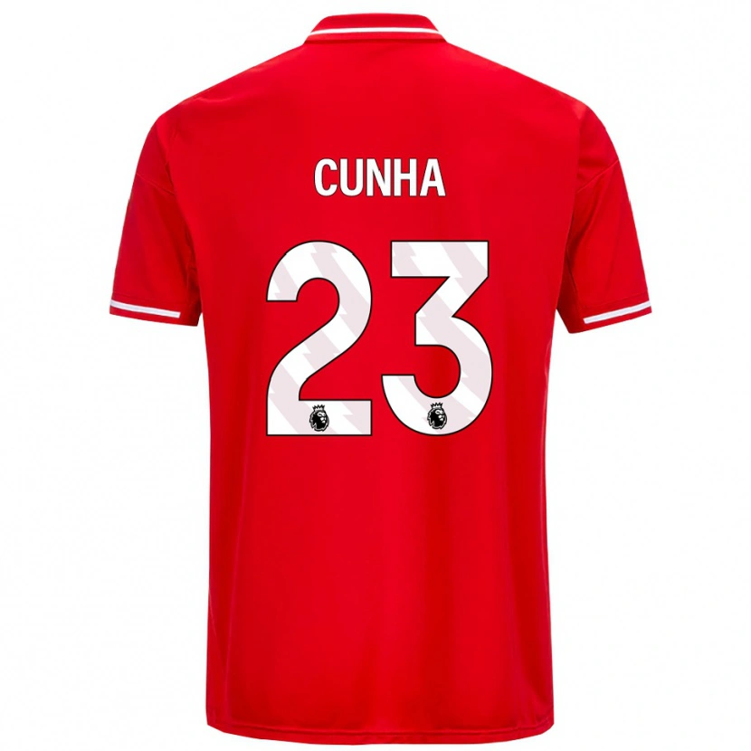 Danxen Dzieci Jair Cunha #23 Czerwono-Biały Domowa Koszulka 2025/26 Koszulki Klubowe