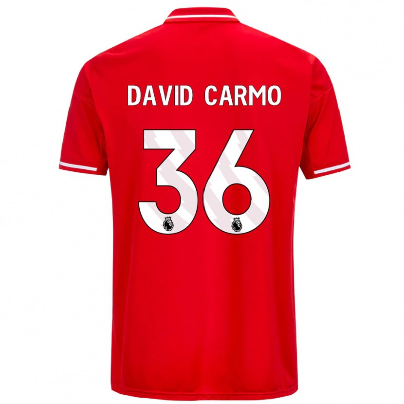 Danxen Dzieci David Carmo #36 Czerwono-Biały Domowa Koszulka 2025/26 Koszulki Klubowe