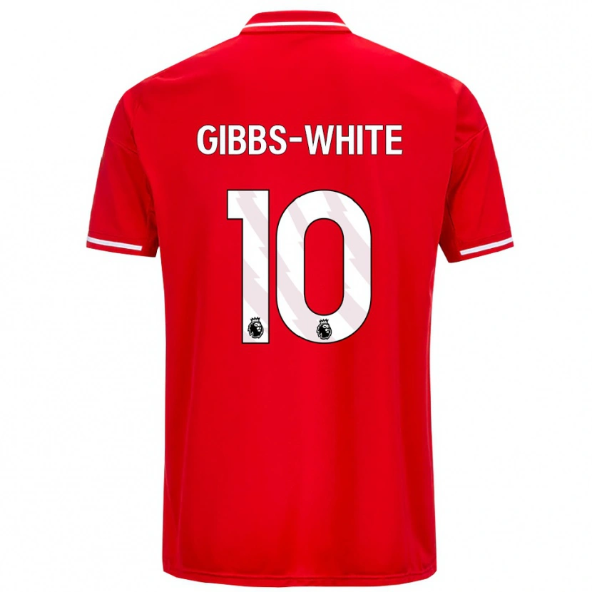 Danxen Dzieci Morgan Gibbs-White #10 Czerwono-Biały Domowa Koszulka 2025/26 Koszulki Klubowe