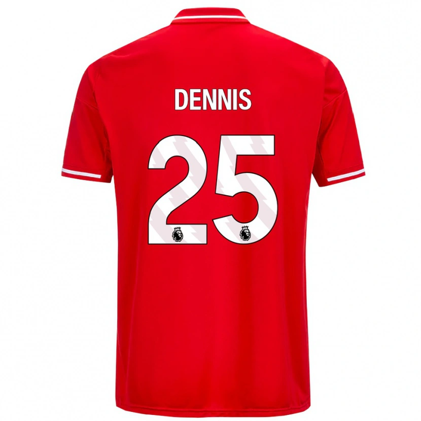 Danxen Dzieci Emmanuel Dennis #25 Czerwono-Biały Domowa Koszulka 2025/26 Koszulki Klubowe