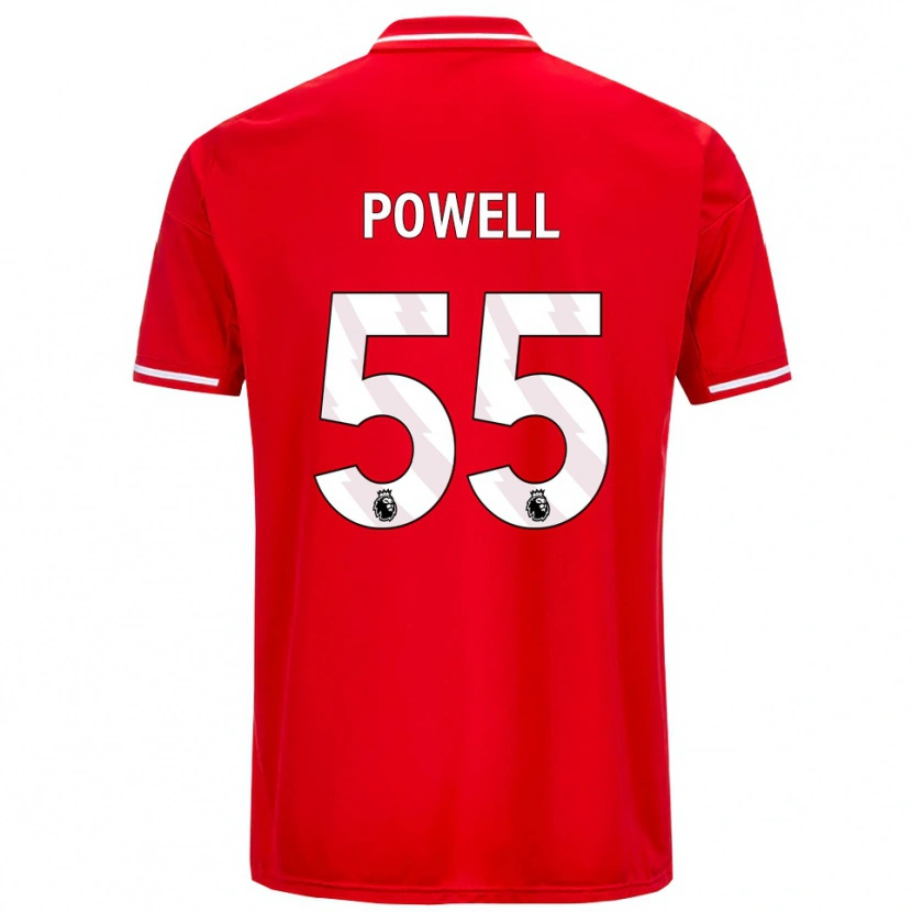 Danxen Dzieci Josh Powell #55 Czerwono-Biały Domowa Koszulka 2025/26 Koszulki Klubowe