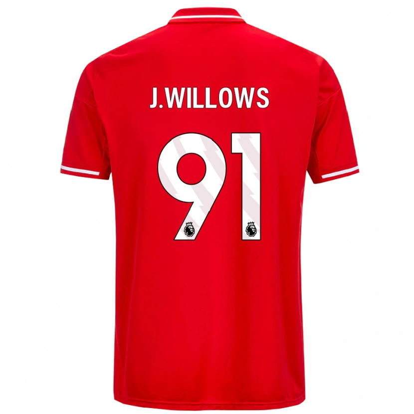 Danxen Dzieci Jordan Willows #91 Czerwono-Biały Domowa Koszulka 2025/26 Koszulki Klubowe