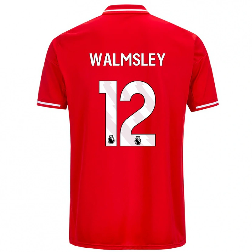 Danxen Dzieci Joseph Walmsley #12 Czerwono-Biały Domowa Koszulka 2025/26 Koszulki Klubowe