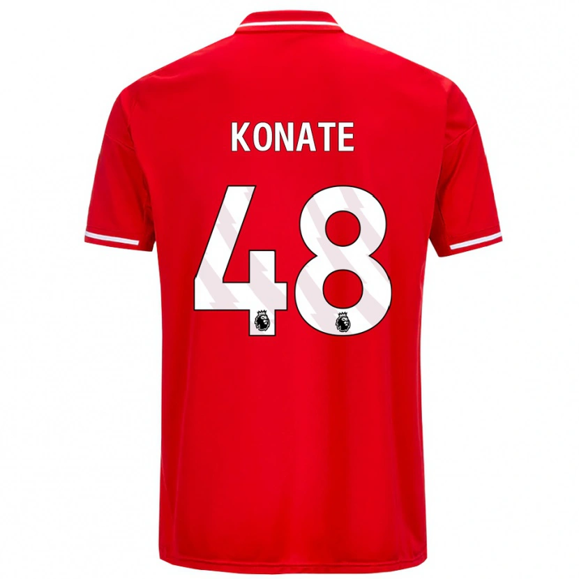 Danxen Dzieci Ateef Konaté #48 Czerwono-Biały Domowa Koszulka 2025/26 Koszulki Klubowe