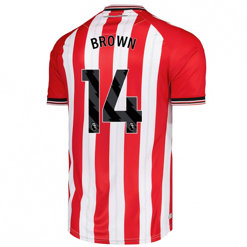 Danxen Dzieci Jay Brown #14 Czerwono-Biały Domowa Koszulka 2025/26 Koszulki Klubowe
