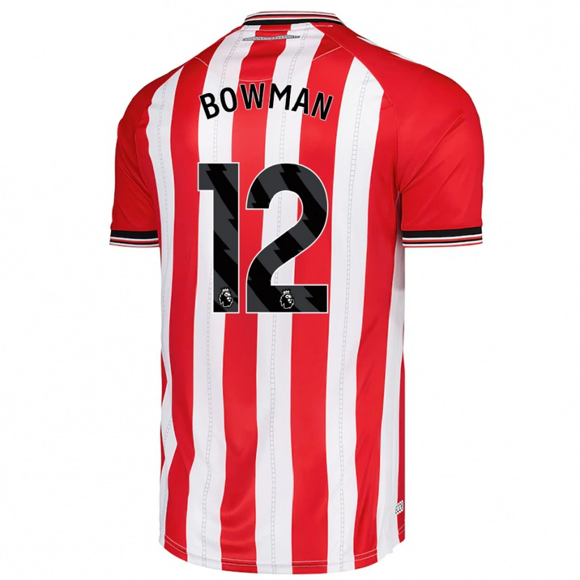 Danxen Dzieci Arron Bowman #12 Czerwono-Biały Domowa Koszulka 2025/26 Koszulki Klubowe