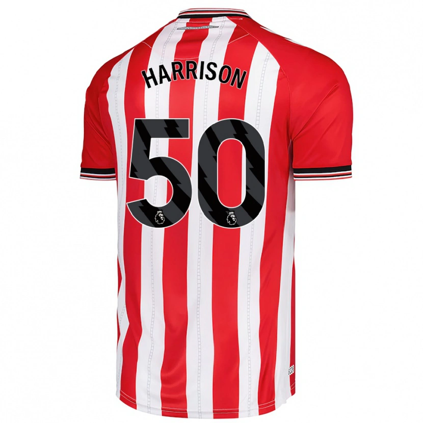 Danxen Dzieci Harrison Jones #50 Czerwono-Biały Domowa Koszulka 2025/26 Koszulki Klubowe