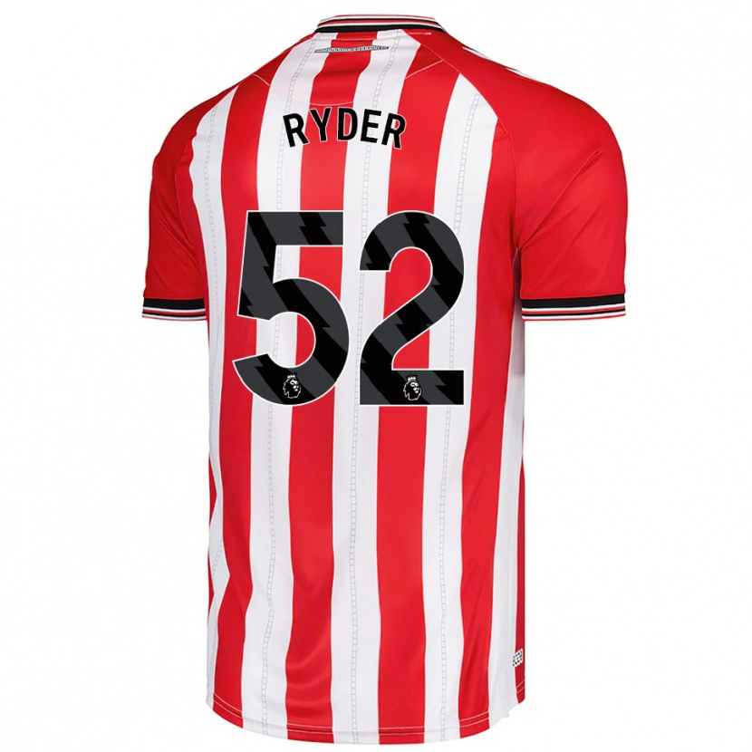 Danxen Dzieci Joe Ryder #52 Czerwono-Biały Domowa Koszulka 2025/26 Koszulki Klubowe