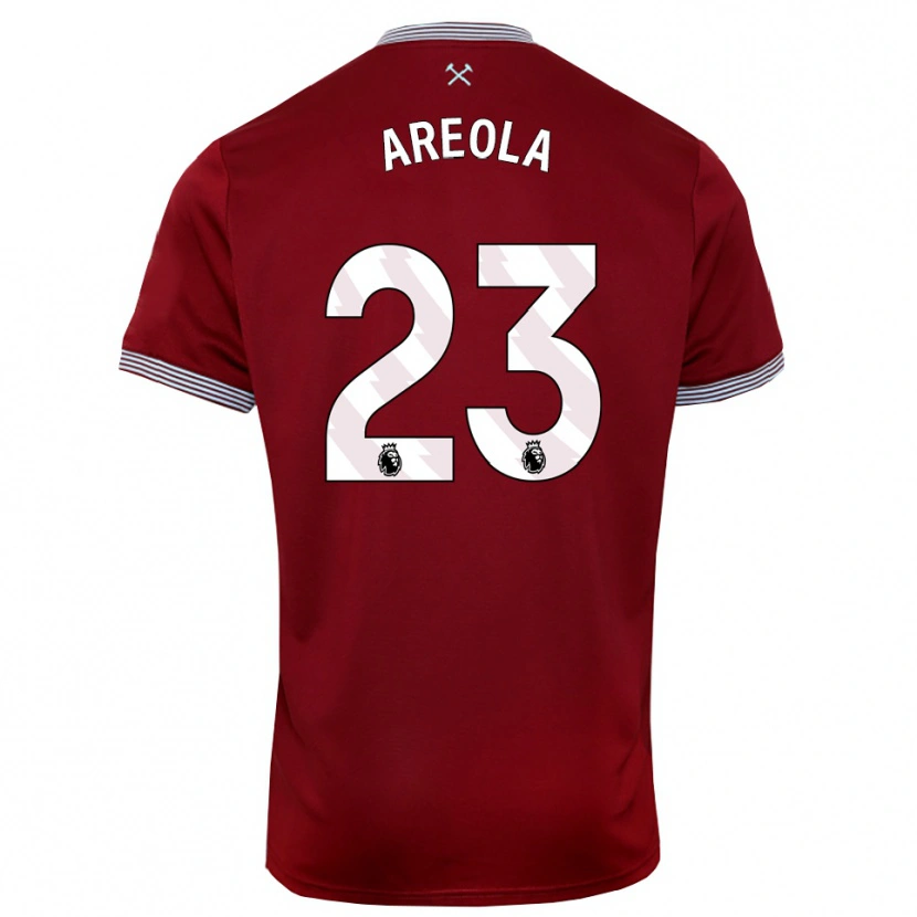 Danxen Dzieci Alphonse Areola #23 Burgundowo-Biały Domowa Koszulka 2025/26 Koszulki Klubowe