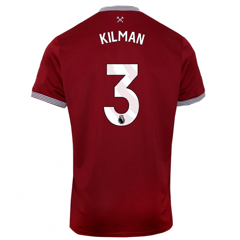 Danxen Dzieci Maximilian Kilman #3 Burgundowo-Biały Domowa Koszulka 2025/26 Koszulki Klubowe