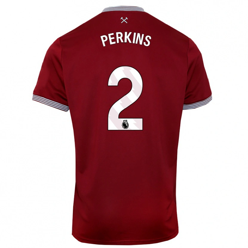 Danxen Dzieci Vinnie Perkins #2 Burgundowo-Biały Domowa Koszulka 2025/26 Koszulki Klubowe