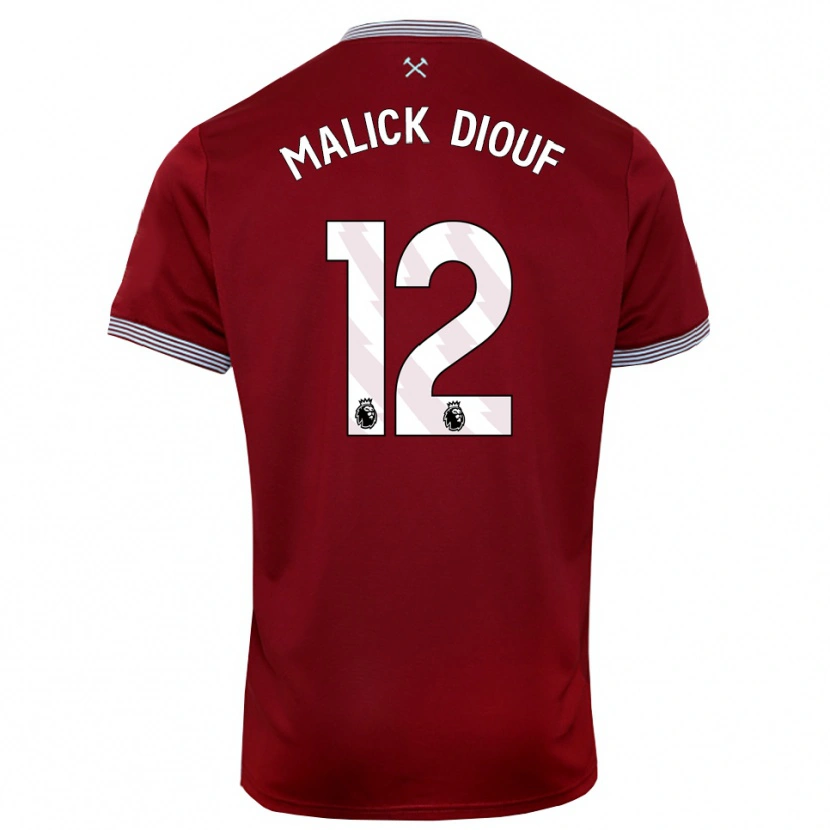 Danxen Dzieci El Hadji Malick Diouf #12 Burgundowo-Biały Domowa Koszulka 2025/26 Koszulki Klubowe