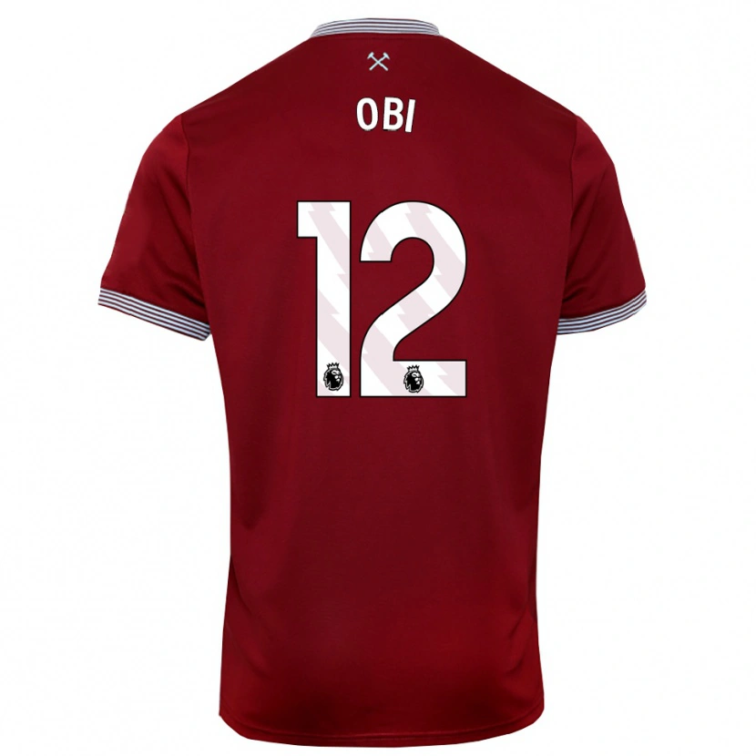 Danxen Dzieci Chuk Obi #12 Burgundowo-Biały Domowa Koszulka 2025/26 Koszulki Klubowe