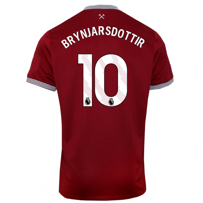 Danxen Dzieci Dagný Brynjarsdóttir #10 Burgundowo-Biały Domowa Koszulka 2025/26 Koszulki Klubowe