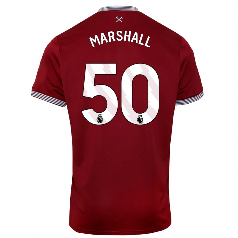 Danxen Dzieci Callum Marshall #50 Burgundowo-Biały Domowa Koszulka 2025/26 Koszulki Klubowe