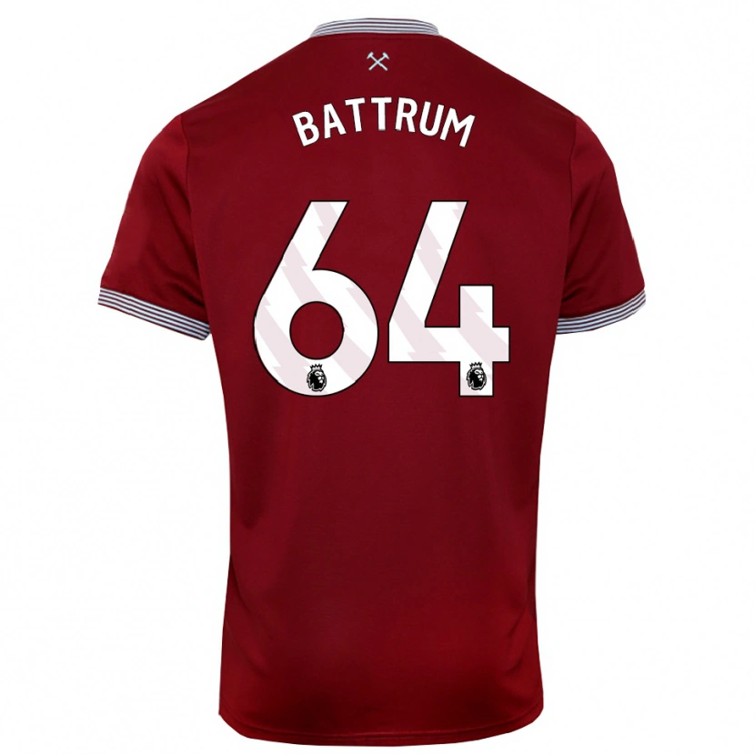 Danxen Dzieci Ryan Battrum #64 Burgundowo-Biały Domowa Koszulka 2025/26 Koszulki Klubowe