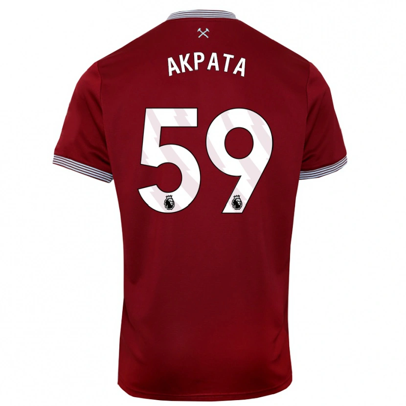 Danxen Dzieci Tyron Akpata #59 Burgundowo-Biały Domowa Koszulka 2025/26 Koszulki Klubowe