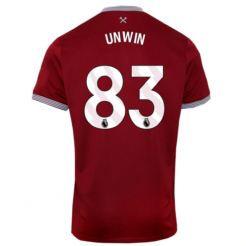 Danxen Dzieci Jonathan Unwin #83 Burgundowo-Biały Domowa Koszulka 2025/26 Koszulki Klubowe