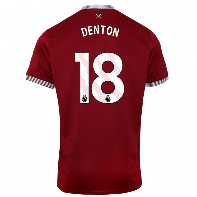Danxen Dzieci Anouk Denton #18 Burgundowo-Biały Domowa Koszulka 2025/26 Koszulki Klubowe