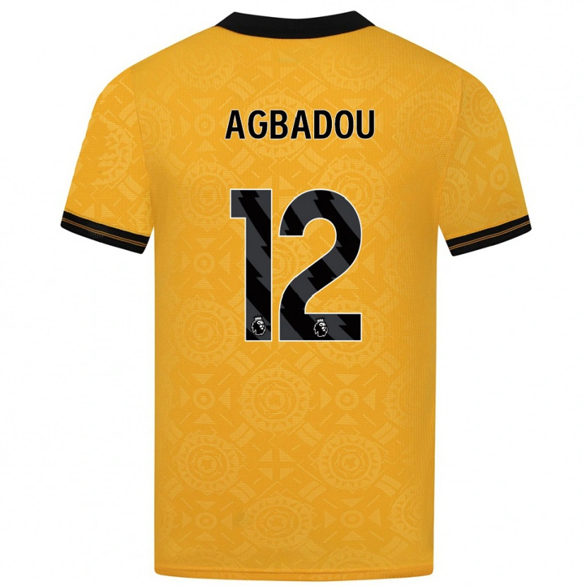 Danxen Dzieci Emmanuel Agbadou #12 Żółto-Czarny Domowa Koszulka 2025/26 Koszulki Klubowe