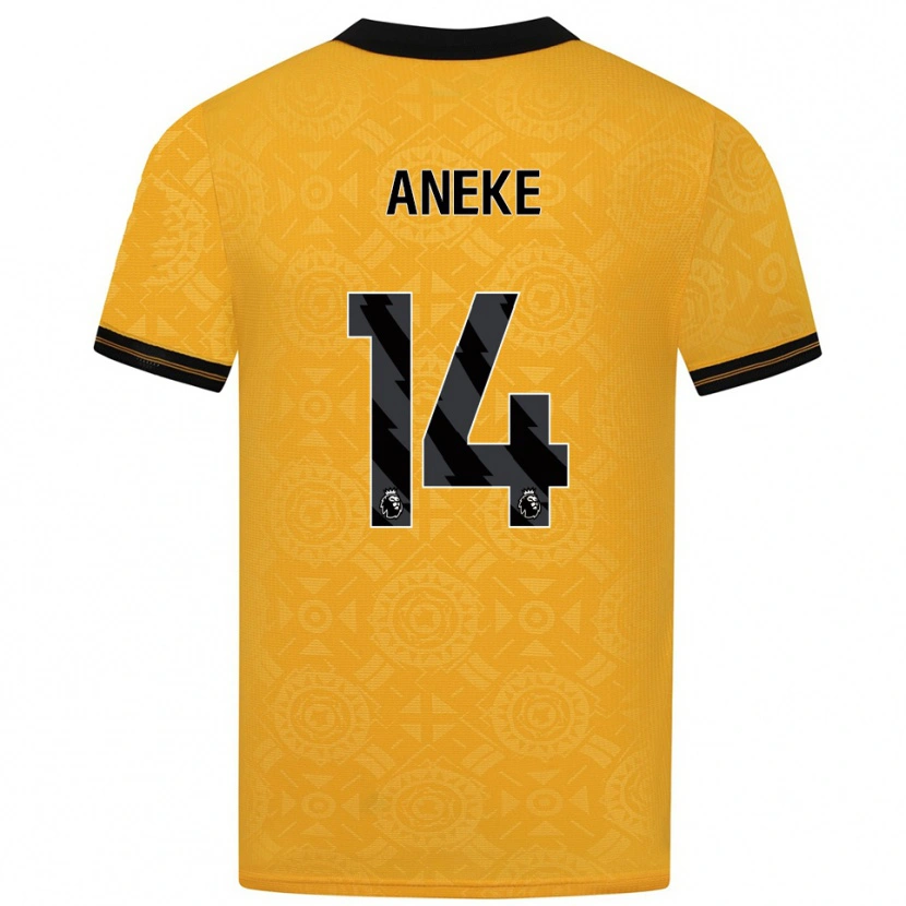 Danxen Dzieci Aaron Aneke #14 Żółto-Czarny Domowa Koszulka 2025/26 Koszulki Klubowe