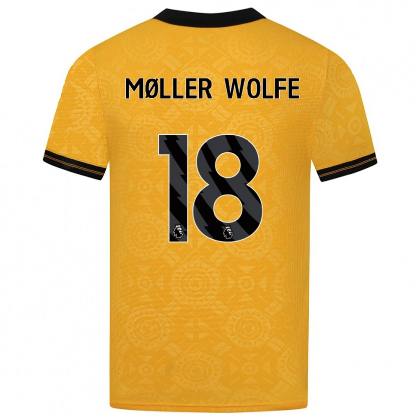 Danxen Dzieci David Møller Wolfe #18 Żółto-Czarny Domowa Koszulka 2025/26 Koszulki Klubowe