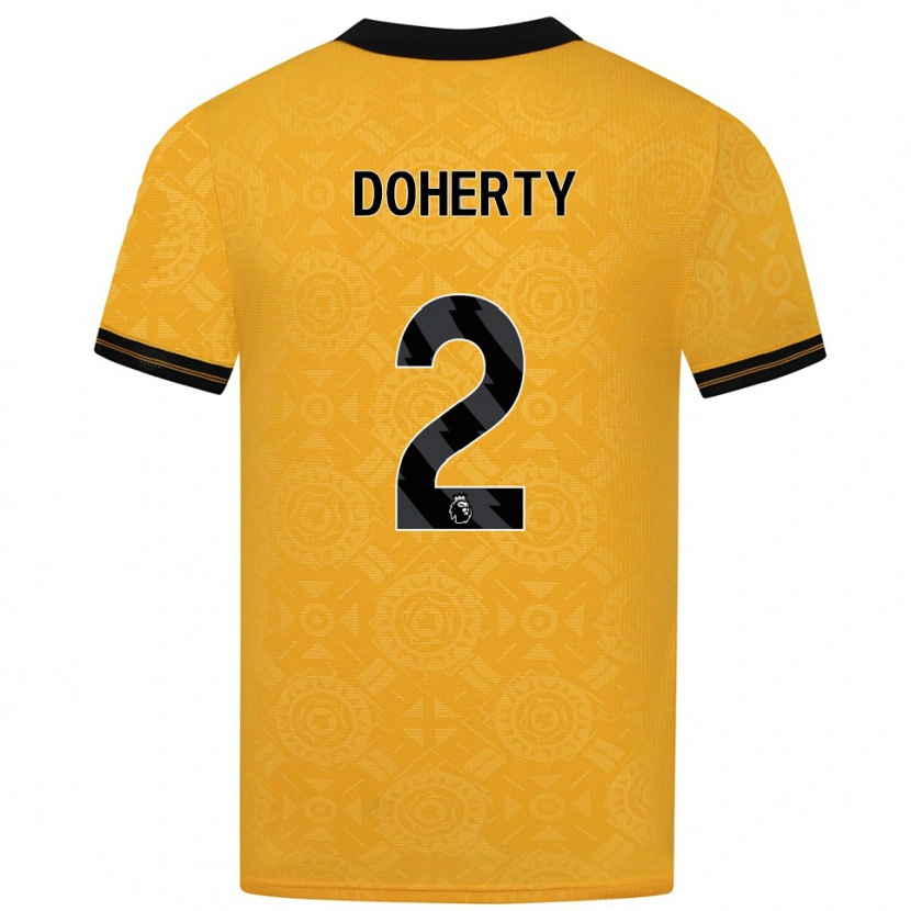 Danxen Dzieci Matt Doherty #2 Żółto-Czarny Domowa Koszulka 2025/26 Koszulki Klubowe