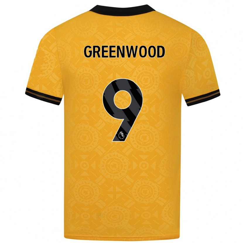 Danxen Dzieci Jashayde Greenwood #9 Żółto-Czarny Domowa Koszulka 2025/26 Koszulki Klubowe
