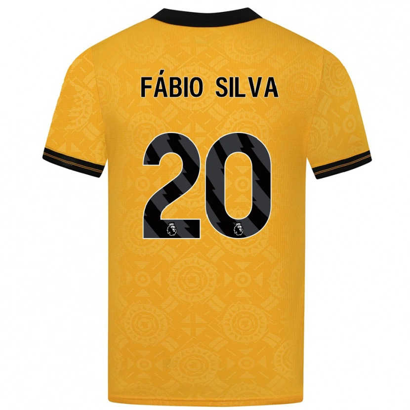 Danxen Dzieci Fábio Silva #20 Żółto-Czarny Domowa Koszulka 2025/26 Koszulki Klubowe