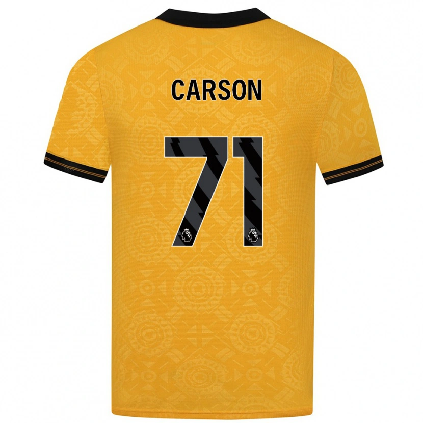 Danxen Dzieci Hayden Carson #71 Żółto-Czarny Domowa Koszulka 2025/26 Koszulki Klubowe