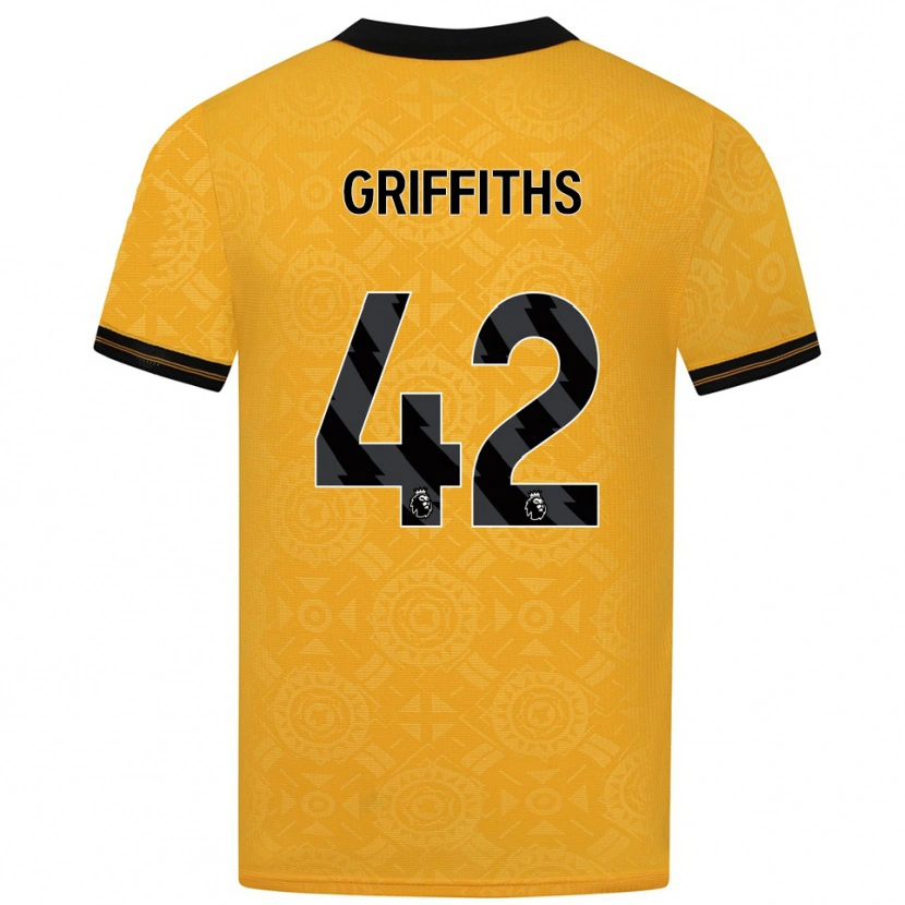 Danxen Dzieci Harvey Griffiths #42 Żółto-Czarny Domowa Koszulka 2025/26 Koszulki Klubowe