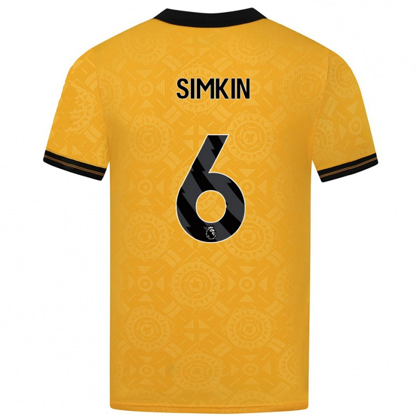 Danxen Dzieci Lily Simkin #6 Żółto-Czarny Domowa Koszulka 2025/26 Koszulki Klubowe