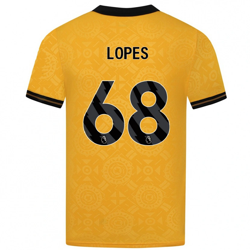 Danxen Dzieci Leo Lopes #68 Żółto-Czarny Domowa Koszulka 2025/26 Koszulki Klubowe