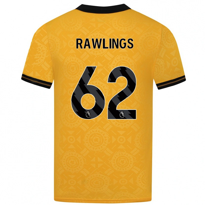 Danxen Dzieci Luke Rawlings #62 Żółto-Czarny Domowa Koszulka 2025/26 Koszulki Klubowe