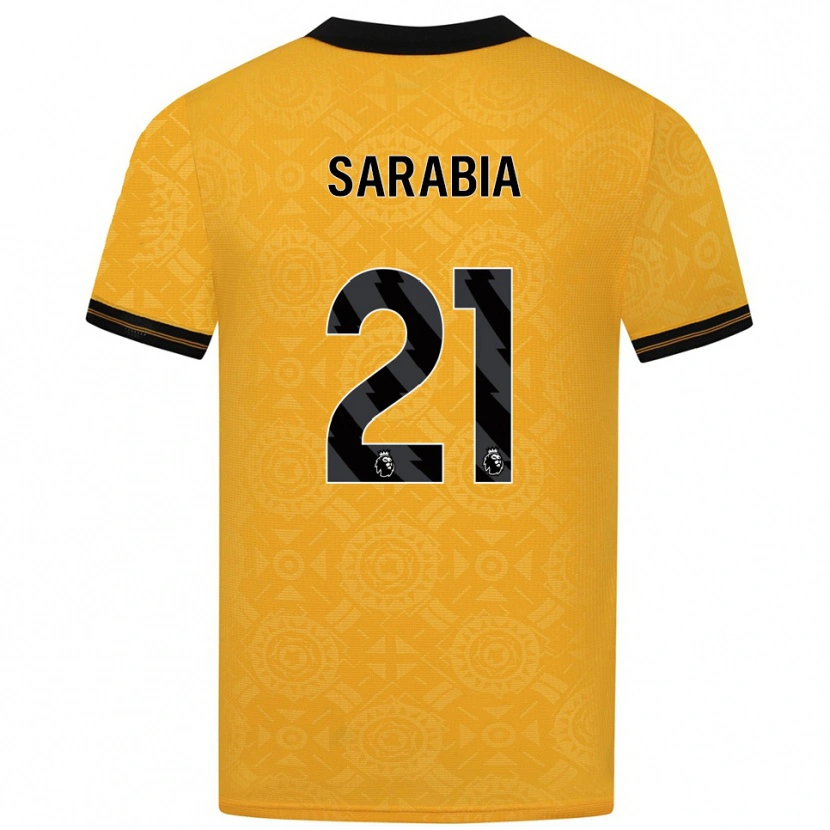 Danxen Dzieci Pablo Sarabia #21 Żółto-Czarny Domowa Koszulka 2025/26 Koszulki Klubowe