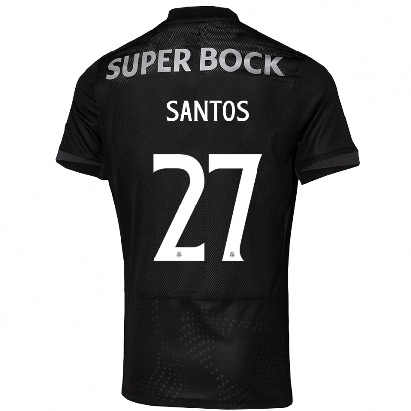 Danxen Dzieci Alisson Santos #27 Czarno-Biały Wyjazdowa Koszulka 2025/26 Koszulki Klubowe