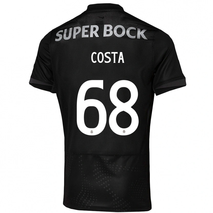 Danxen Dzieci Daniel Costa #68 Czarno-Biały Wyjazdowa Koszulka 2025/26 Koszulki Klubowe