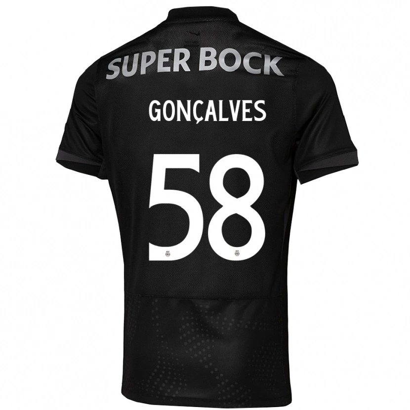 Danxen Dzieci Flávio Gonçalves #58 Czarno-Biały Wyjazdowa Koszulka 2025/26 Koszulki Klubowe