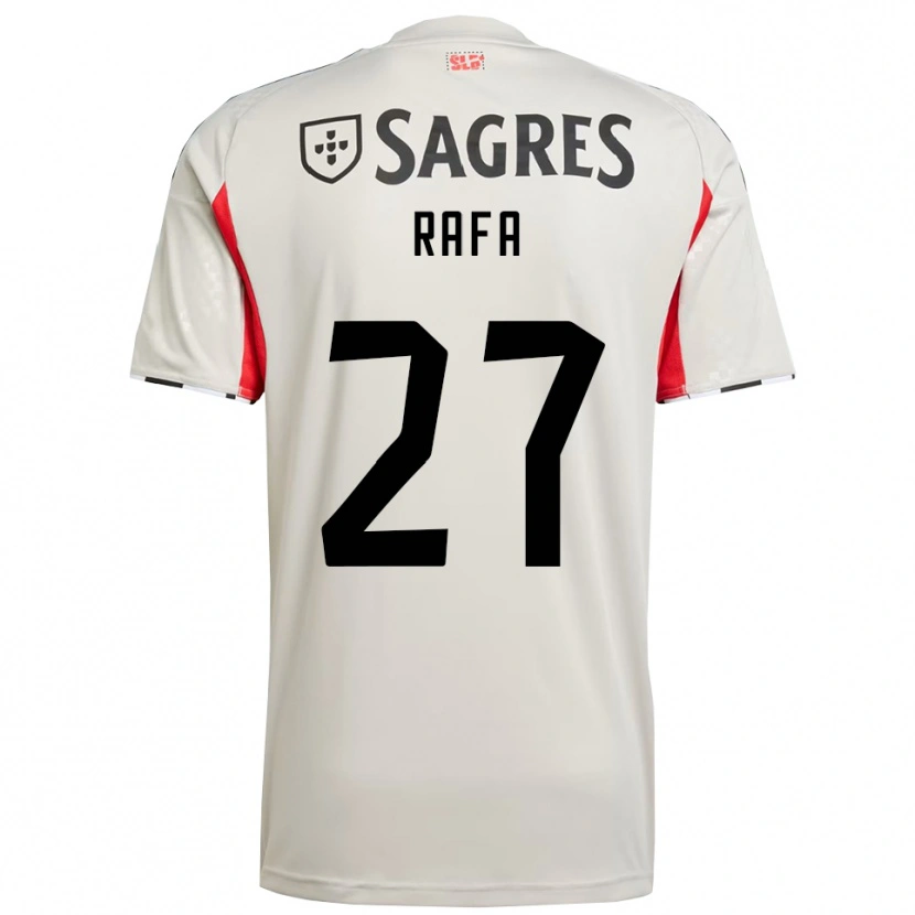 Danxen Dzieci Rafa Silva #27 Złamana Biel Czerwony Wyjazdowa Koszulka 2025/26 Koszulki Klubowe