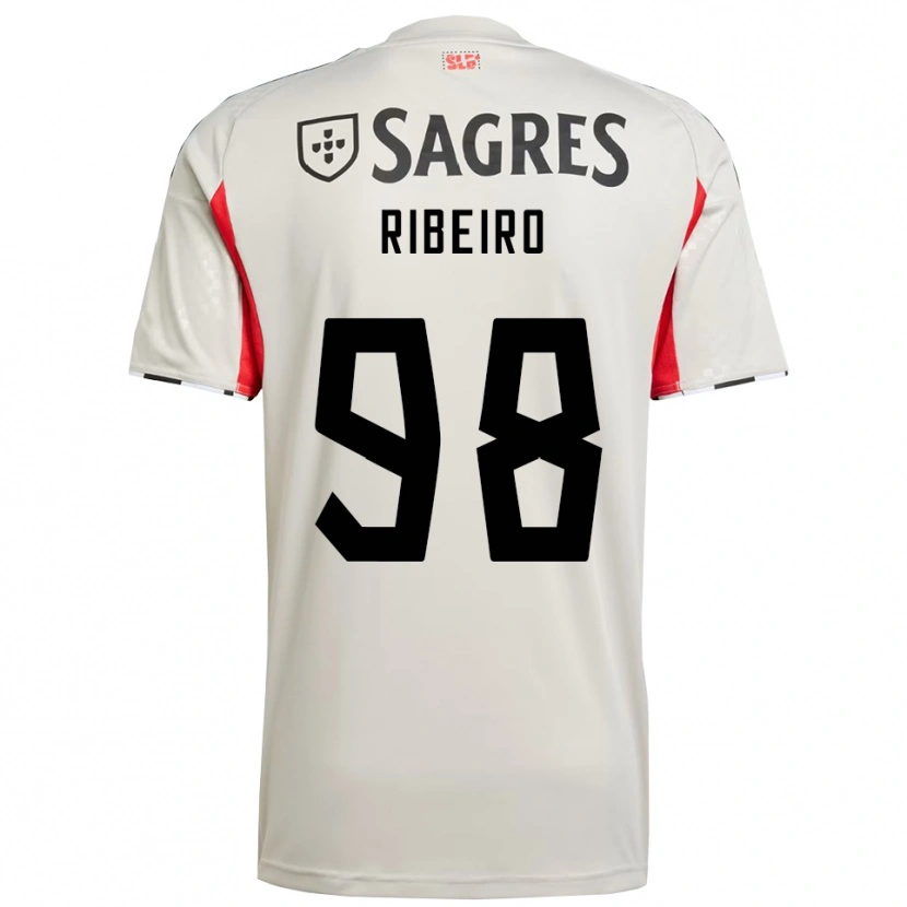 Danxen Dzieci Ricardo Ribeiro #98 Złamana Biel Czerwony Wyjazdowa Koszulka 2025/26 Koszulki Klubowe