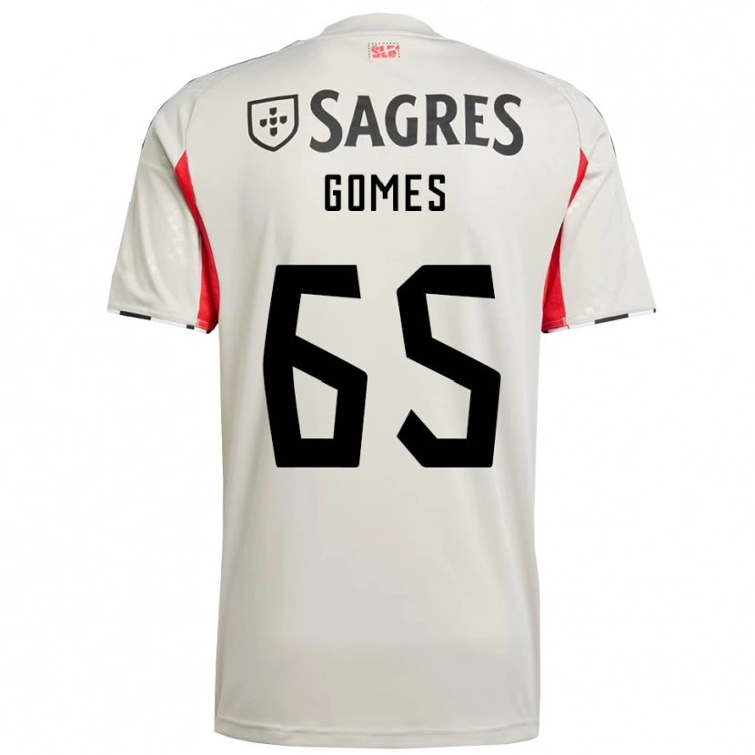 Danxen Dzieci André Gomes #65 Złamana Biel Czerwony Wyjazdowa Koszulka 2025/26 Koszulki Klubowe
