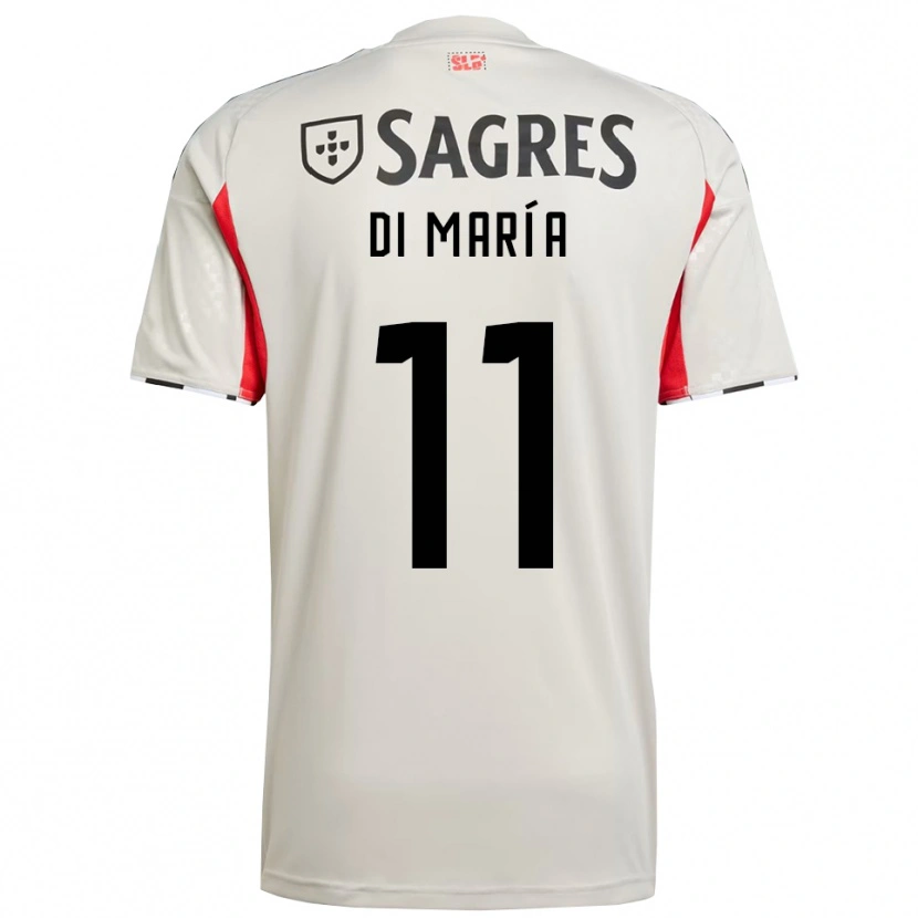 Danxen Dzieci Angel Di Maria #11 Złamana Biel Czerwony Wyjazdowa Koszulka 2025/26 Koszulki Klubowe