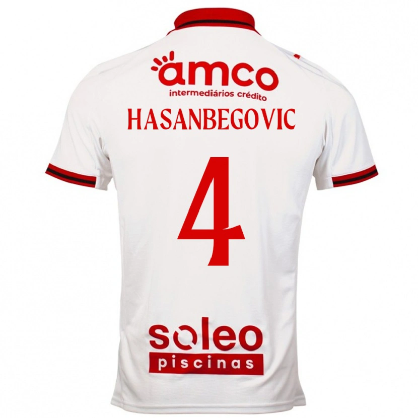 Danxen Dzieci Melisa Hasanbegović #4 Biało-Czerwony Wyjazdowa Koszulka 2025/26 Koszulki Klubowe