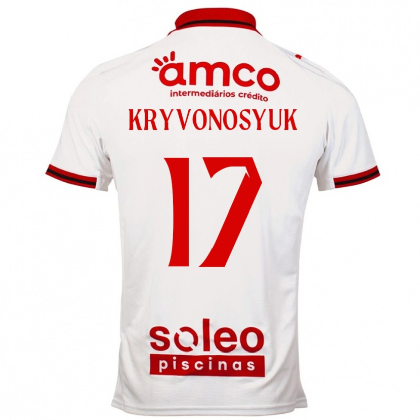 Danxen Dzieci Leonardo Kryvonosyuk #17 Biało-Czerwony Wyjazdowa Koszulka 2025/26 Koszulki Klubowe