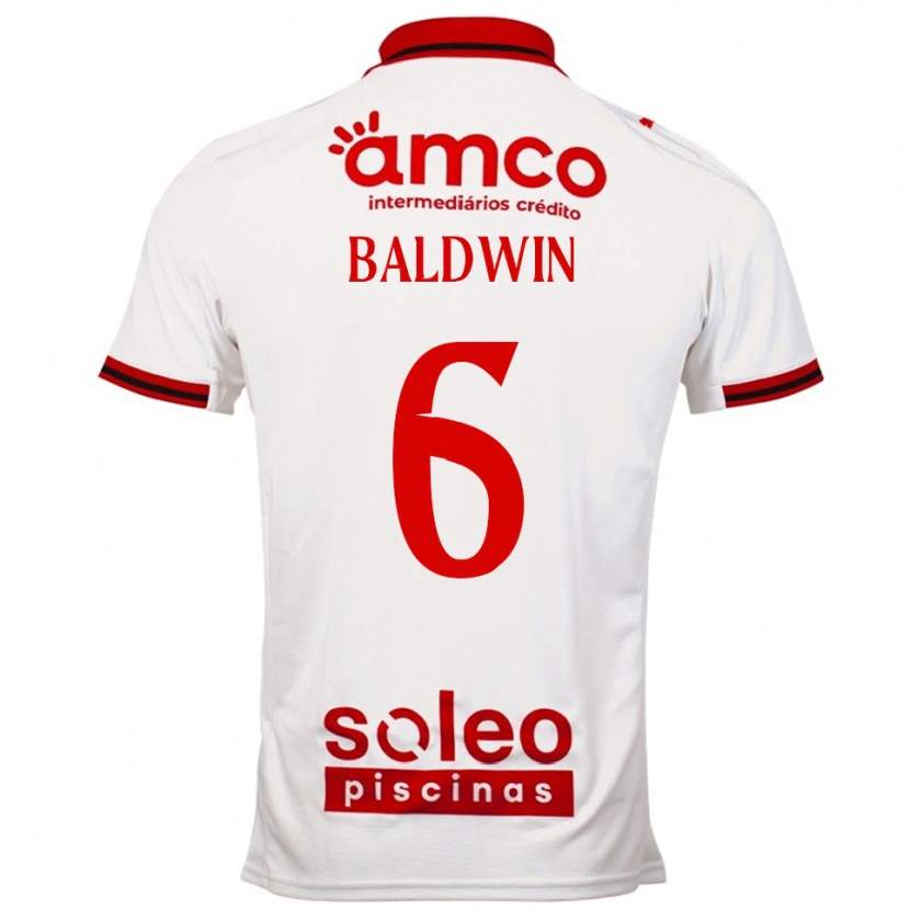 Danxen Dzieci Carlyn Baldwin #6 Biało-Czerwony Wyjazdowa Koszulka 2025/26 Koszulki Klubowe