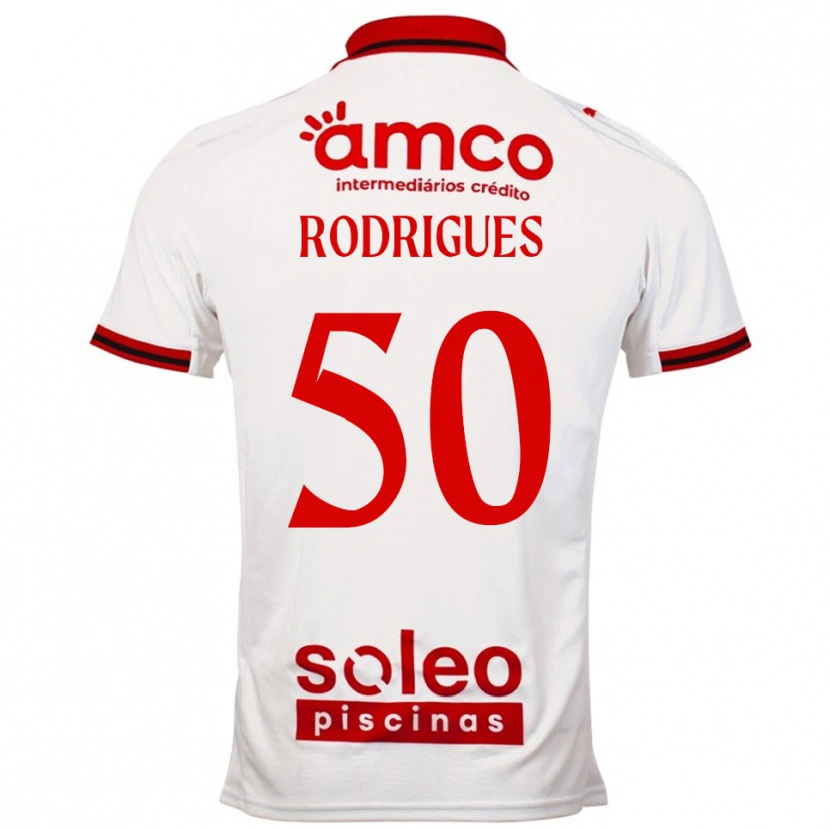 Danxen Dzieci Diego Rodrigues #50 Biało-Czerwony Wyjazdowa Koszulka 2025/26 Koszulki Klubowe